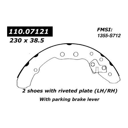 Centric Premium Brake Shoes, Parts 111.07121